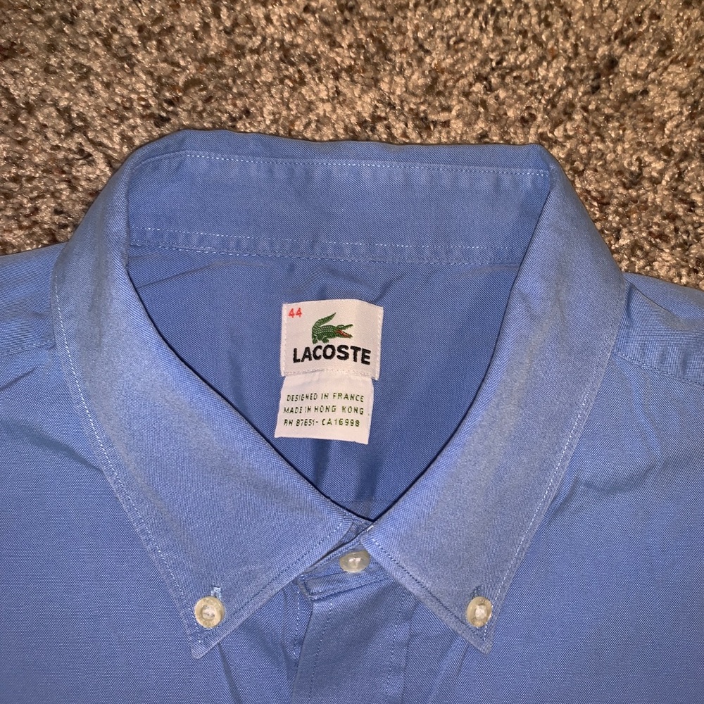 Men’s Lacoste Blue Dress Shirt Size 44
